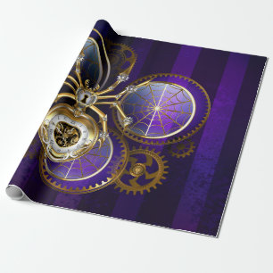 Papier Cadeau Spider Steampunk sur Arrière - plan pourpre