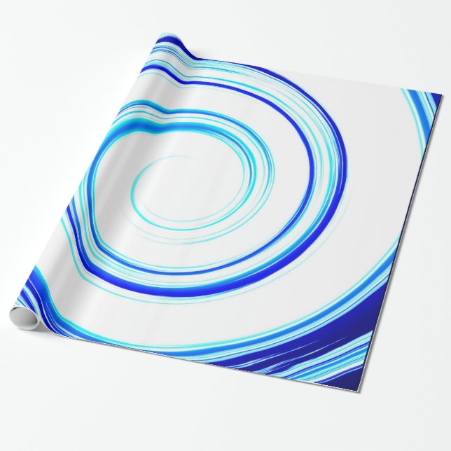 Papier Cadeau Spirale bleue (Déroulé)