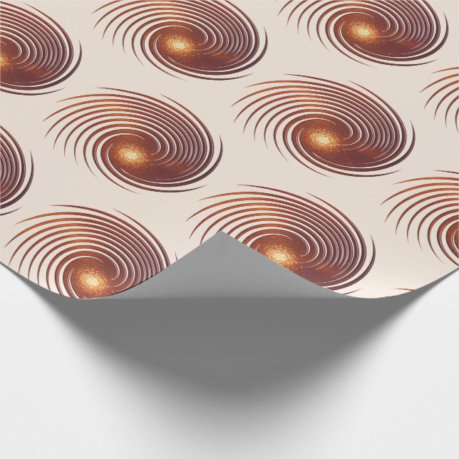 Papier Cadeau Spirale d'or métallique abstraite (Coin)
