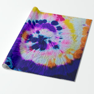 Papier Cadeau Spirale psychédélique. Teinture à tarte en tissu m