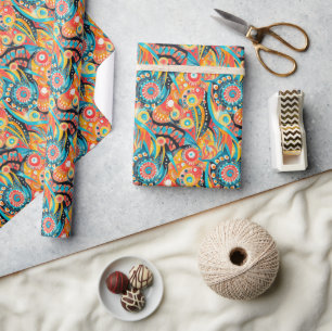 Papier Cadeau Spirales vibrantes et conception géométrique audac