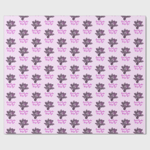 Papier Cadeau Spirituelle Partiellement Violet Lotus Fleur Nam M