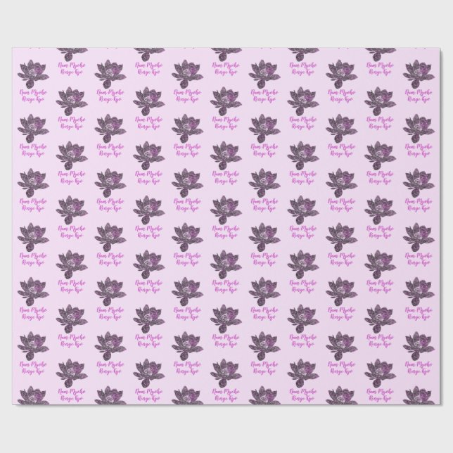 Papier Cadeau Spirituelle Partiellement Violet Lotus Fleur Nam M (Plat)