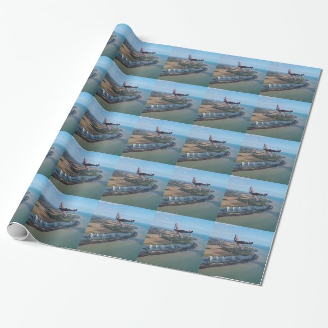 Papier Cadeau Spitfire au-dessus de l'Angleterre (Déroulé)