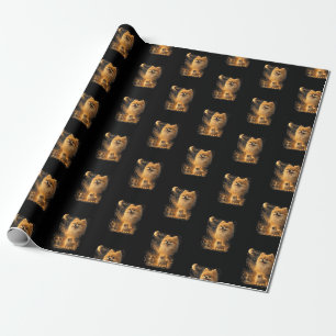 Papier Cadeau Spitz Nain Hurleur à la Lune – Chien Drôle Vintage