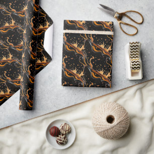 Papier Cadeau Splash café noir Motif sans couture