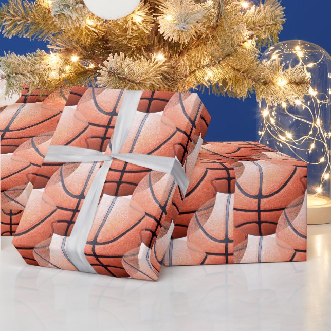 Papier Cadeau Sport De Basket-Ball Thème (Vacances)