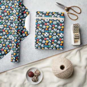 Papier Cadeau Sports de soccer Motifs sans faille