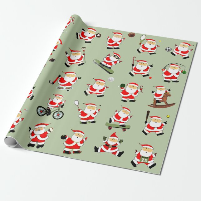 Papier Cadeau Sports Fitness Noël (Déroulé)