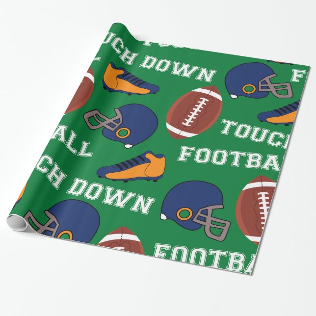 Papier Cadeau SPORTS Football Toucher Amusants Colorful Motif (Déroulé)