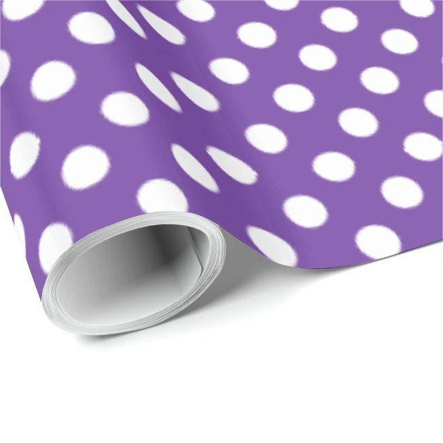 Papier Cadeau Spots Coeur pourpre Motif (Coin rond)