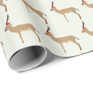 Papier Cadeau Springbok de Noël
