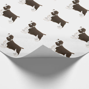 Papier Cadeau Springer Spaniel Chien de base race Silhouette Bro