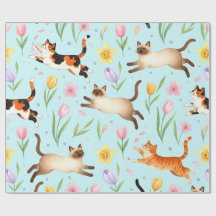 Springtime Cat Parade – Leaping Felines & Blossoms
