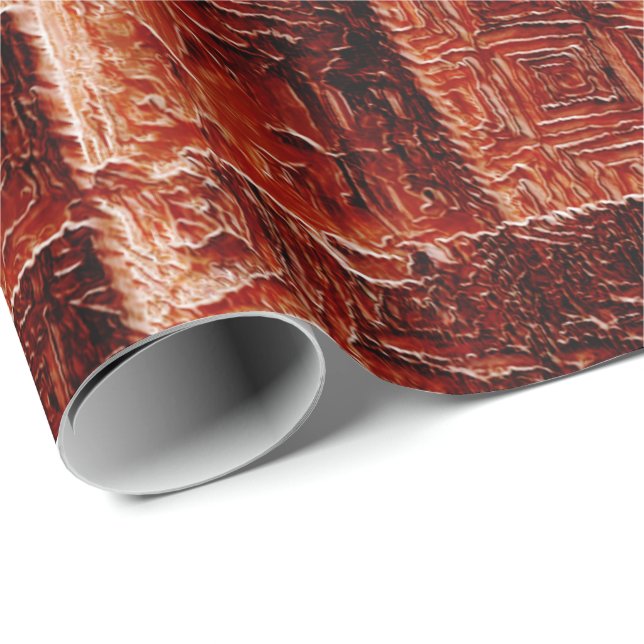 Papier Cadeau Squares with dark and light red wall texture (Coin rond)