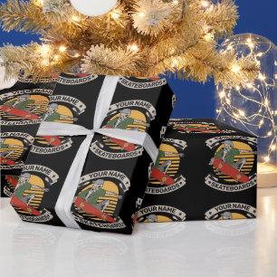 Papier Cadeau Squelette de skater de prise de nez de skateboard