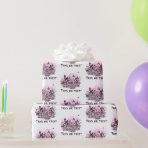 Papier Cadeau Squelettes de la fête d'Halloween Sorcière Blanche
