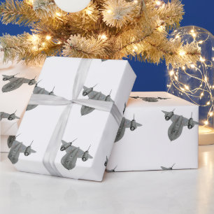 Papier Cadeau SR71 Blackbird Supersonic Aircraft Illustration