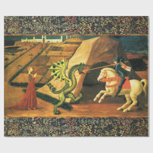 PAPIER CADEAU ST. GEORGE, DRAGON ET PRINCESS
