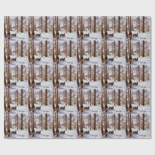 Papier Cadeau St. Moritz Vintage Skiers Élégance Alpine Art