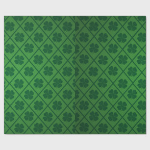 Papier Cadeau St patrick Lucky Four Leaf Motif de trèfle vert