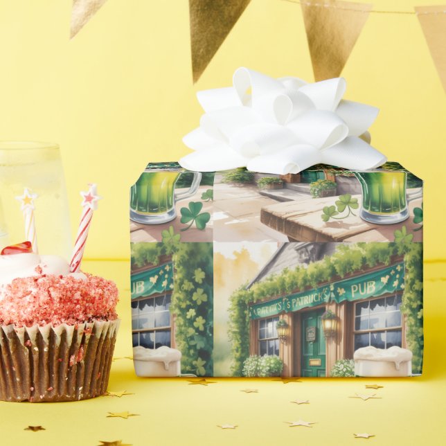 Papier Cadeau St Patrick’s Day Bar Pub Party (Fête d'anniversaire)