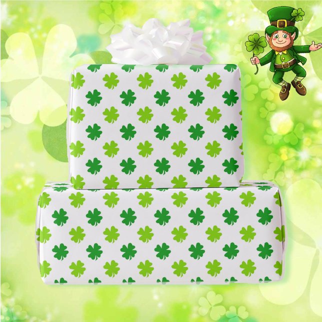Papier Cadeau St. Patrick's Day 4 Clover feuille Lucky Shamrock (Créateur téléchargé)