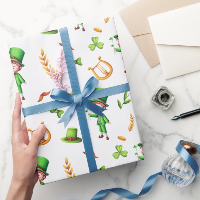 Papier Cadeau St Patrick's Day Leprechaun Irlandais (Cadeaux)
