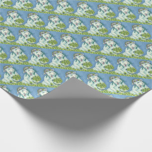 PAPIER CADEAU ST. PATRICK'S IRISH EWE & SHAMROCK WRAPPER PAPER