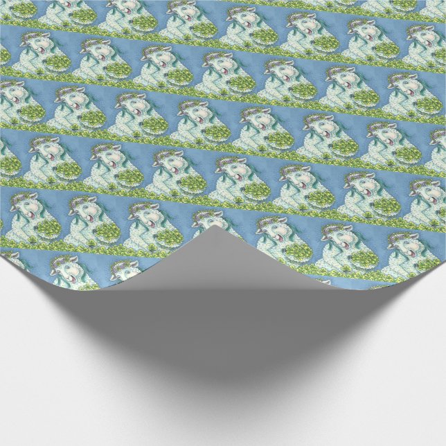 PAPIER CADEAU ST. PATRICK'S IRISH EWE & SHAMROCK WRAPPER PAPER (Coin)