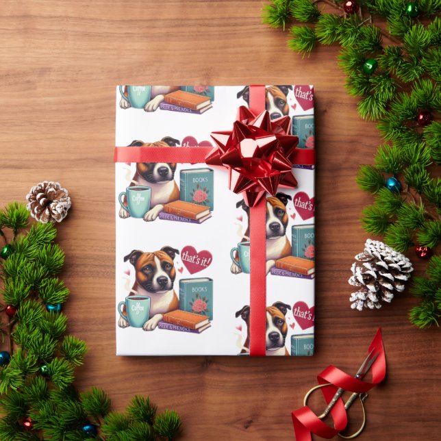 Papier Cadeau Staffordshire Bull Terrier Livre papier Lover (Cadeau de vacances)