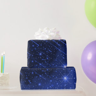 Papier Cadeau Star Galaxy On Blue