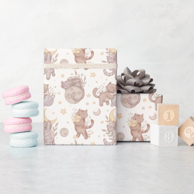 Papier Cadeau Star Kittens (Baby Shower)