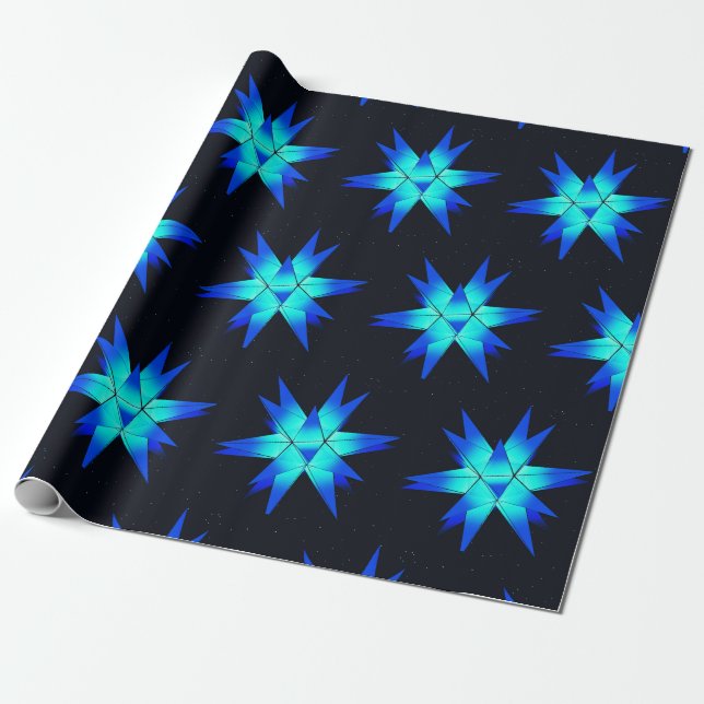 Papier Cadeau Star morave de Blue Herrnhuter (Déroulé)