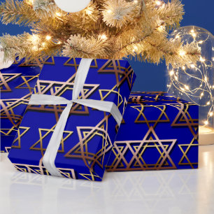 Papier Cadeau Star of David Hanoukka Wrapping Paper