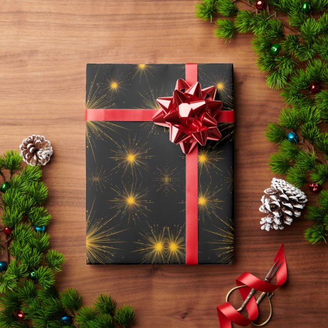 Papier Cadeau Starburst jaune (Cadeau de vacances)