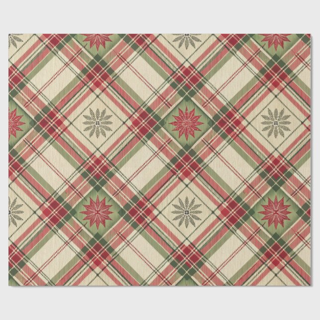 Papier Cadeau Starburst Plaid (Plat)