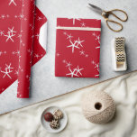 Papier Cadeau Starfish Motif Rouge Toutes les occasions<br><div class="desc">Amidon sur papier d'emballage rouge foncé sur un rouleau. Papier de qualité avec grand et petit motif d'étoiles de mer blanc est livré dans votre choix de couleurs et de longueurs.</div>