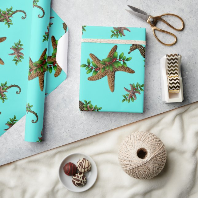 Papier Cadeau Starfish Sea Hors Noël Motif (Artisanat)