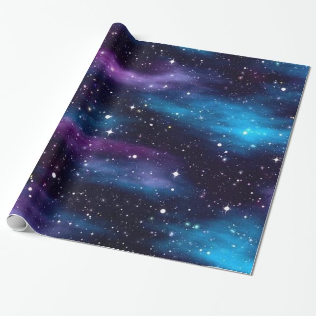 Papier Cadeau Starry Sky Galaxy (Déroulé)