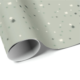 Papier Cadeau Stars Motif (Sage Green)