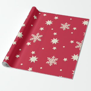 Papier Cadeau Stars & Snowflakes Papier d'enveloppement de Noël