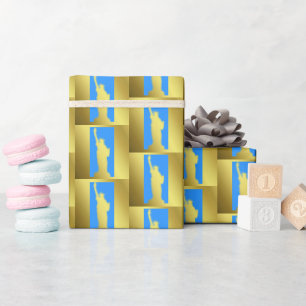Papier Cadeau Statue Motif en or chic de Liberty New York