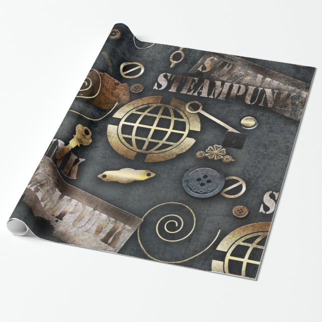 Papier Cadeau Steampunk, scrapbooking (Déroulé)
