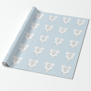 Papier Cadeau Stickers de tenue pour bébés avec date et nom d'éc