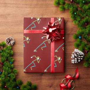 Papier Cadeau Stickman Sprinteur