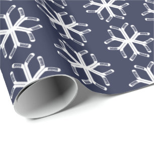 Papier Cadeau Sticks de hockey sur glace Snowflake Motif envelop