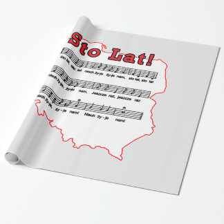Papier Cadeau Sto Lat ! Carte de la chanson polonaise