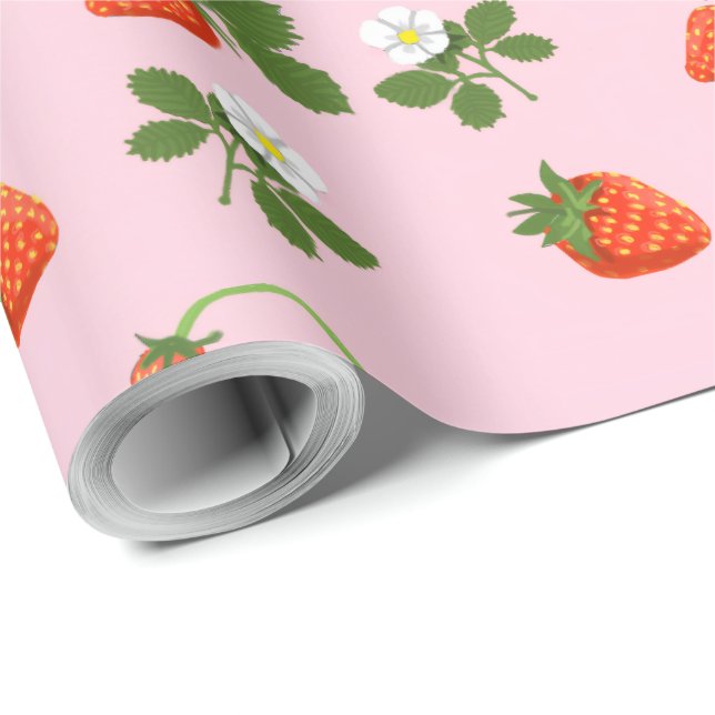 Papier Cadeau Strawberries (Coin rond)