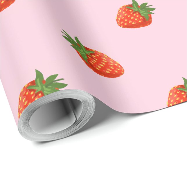 Papier Cadeau Strawberries (Coin rond)